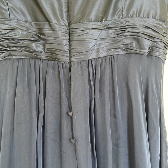 Teri Jon long dress. Size 16 blue taffeta top and chiffon bottom. - Picture 7 of 8